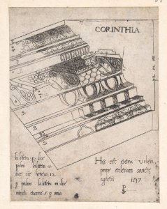 Speculum Romanae Magnificentiae- Corinthian entablature MET DP870157