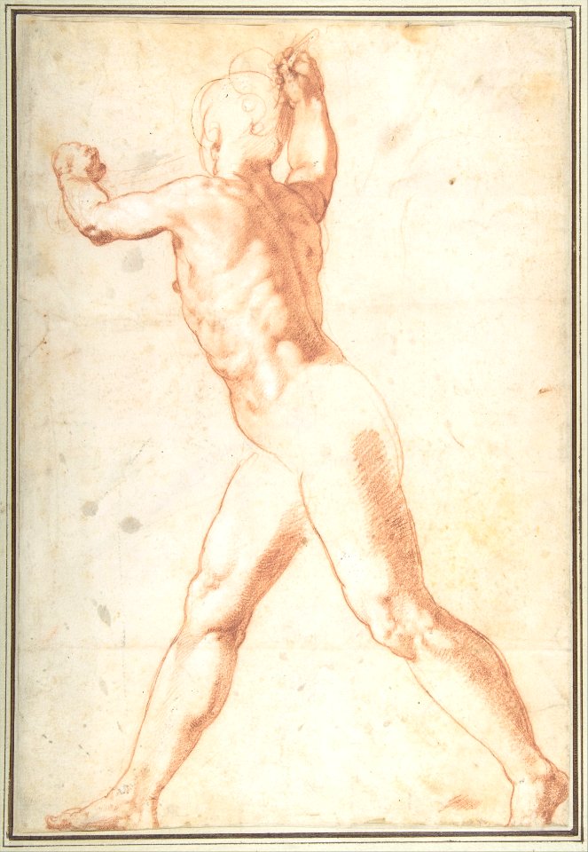 Standing Nude Man (recto); Three Studies of Soldiers (verso) MET DP801719