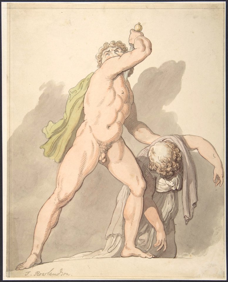 Standing Nude Man Supporting Fainting Female (Ludovisi Gaul in the Uffizi) MET DP805037