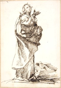 Standing Male Figure with Hand Raised MET DP800400