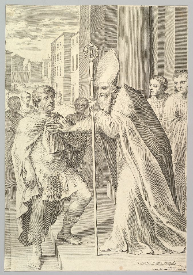 St. Ambrose, Archbishop of Milan, Turning Back Emperor Theodosius MET DP822284