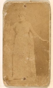 Standing actress in long pale gown, from the Actresses series (N245) issued by Kinney Brothers to promote Sweet Caporal Cigarettes MET DP859942