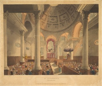 St. Stephen's Walbrook (Microcosm of London, pl. 90) MET DP829233