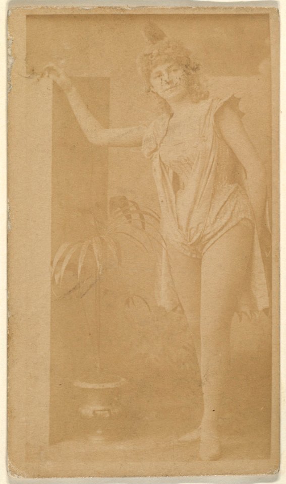Standing actress leaning on column, from the Actresses series (N668) MET DPB869925