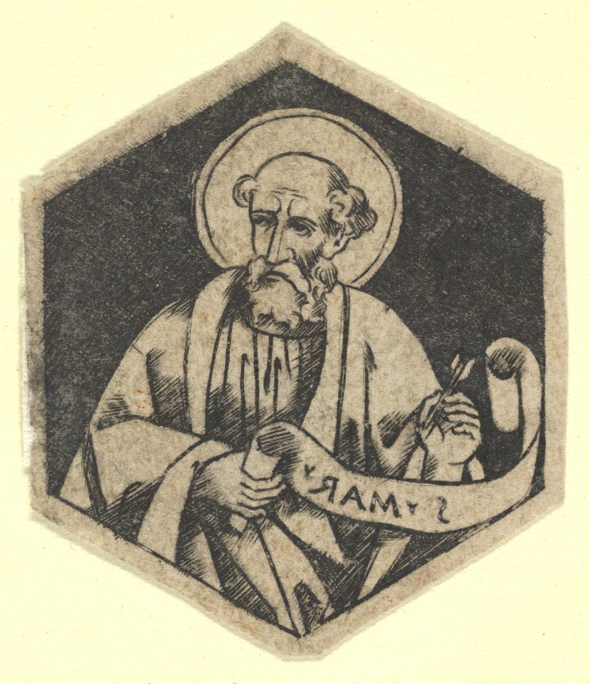 St Mark the Evangelist, holding a banderole (possibly a modern impression) MET DP853473