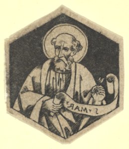 St Mark the Evangelist, holding a banderole (possibly a modern impression) MET DP853473