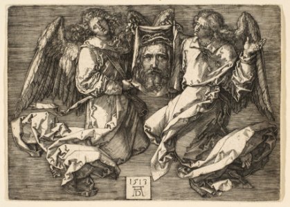 Sudarium displayed by two Angels MET DP815727
