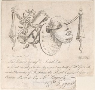Subscription Ticket for "Garrick in the Character of Richard III" Met DP885237