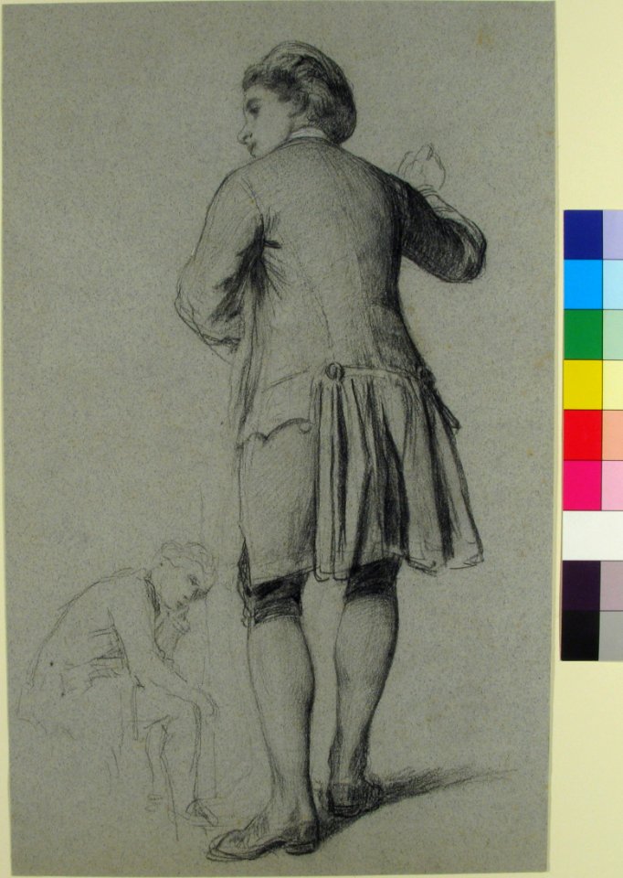 Study of a standing man knocking; sketch of a sitting man MET 60.620.42