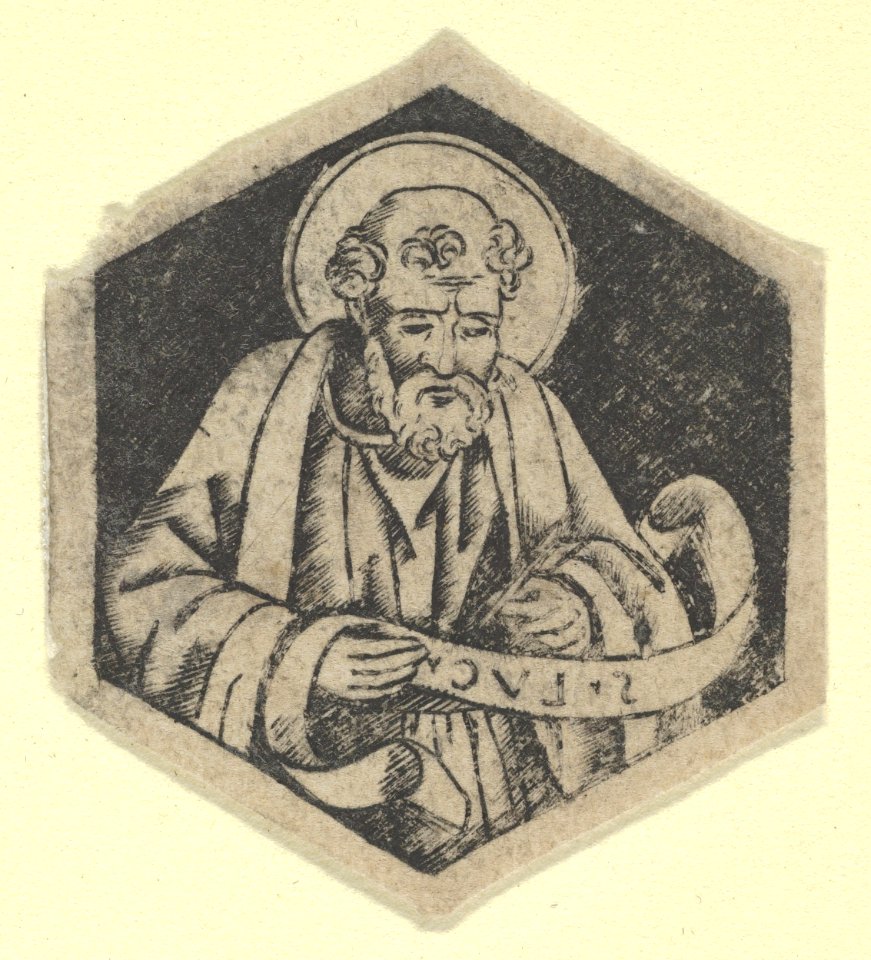 St Luke the Evangelist, holding a banderole (possibly a modern impression) MET DP853474