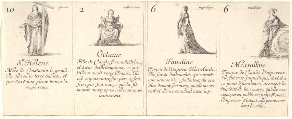 Ste. Helene, Octauie, Faustine, and Messalline, from 'The game of queens' (Le jeu des Reines renommées) MET DP833245