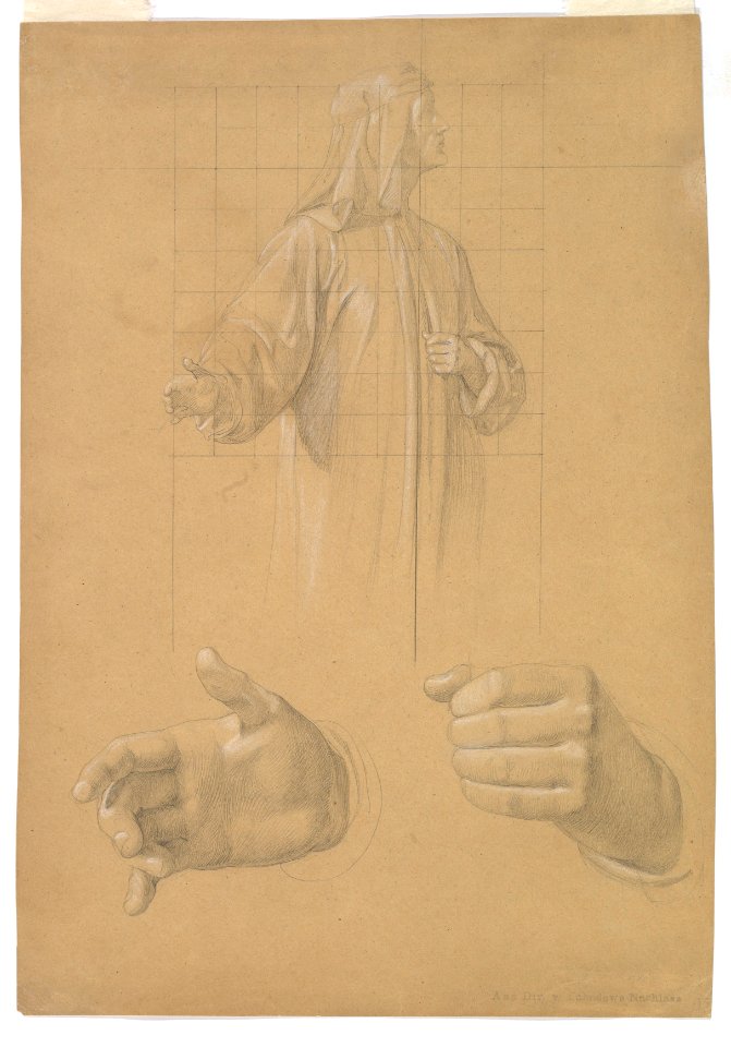 Study of a Standing Man with Headcloth and Two Studies of his Hands MET DP824679