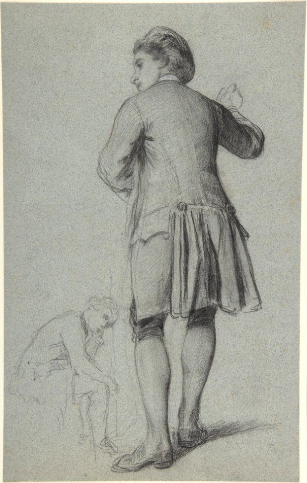 Study of a standing man knocking; sketch of a sitting man MET DP805714