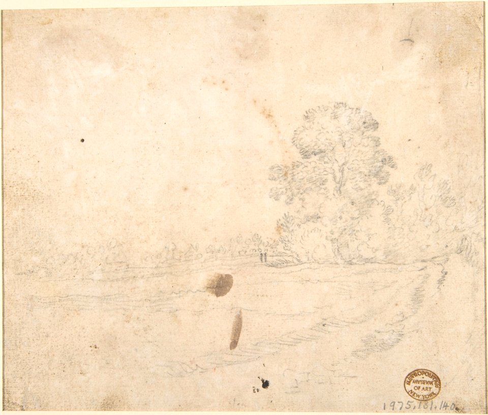 Study of a Seated Woman and Five Studies of Hands; Verso- Landscape with a Road and a Tree to the Right MET DP801119