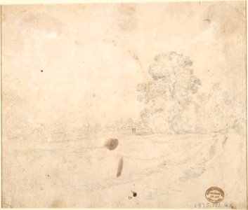 Study of a Seated Woman and Five Studies of Hands; Verso- Landscape with a Road and a Tree to the Right MET DP801119