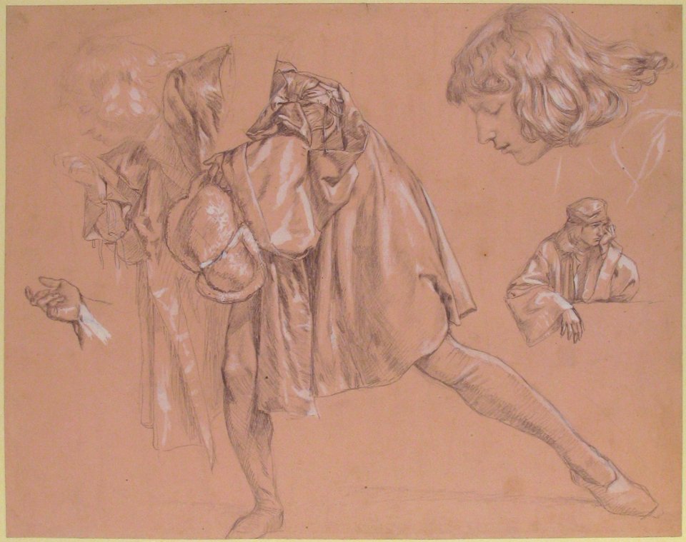 Study of a young man bending forward to kiss a hand, for the painting The Departure of the Prodigal Son (now lost) MET 1970.114.1