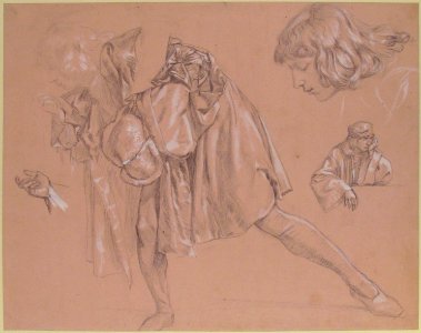 Study of a young man bending forward to kiss a hand, for the painting The Departure of the Prodigal Son (now lost) MET 1970.114.1