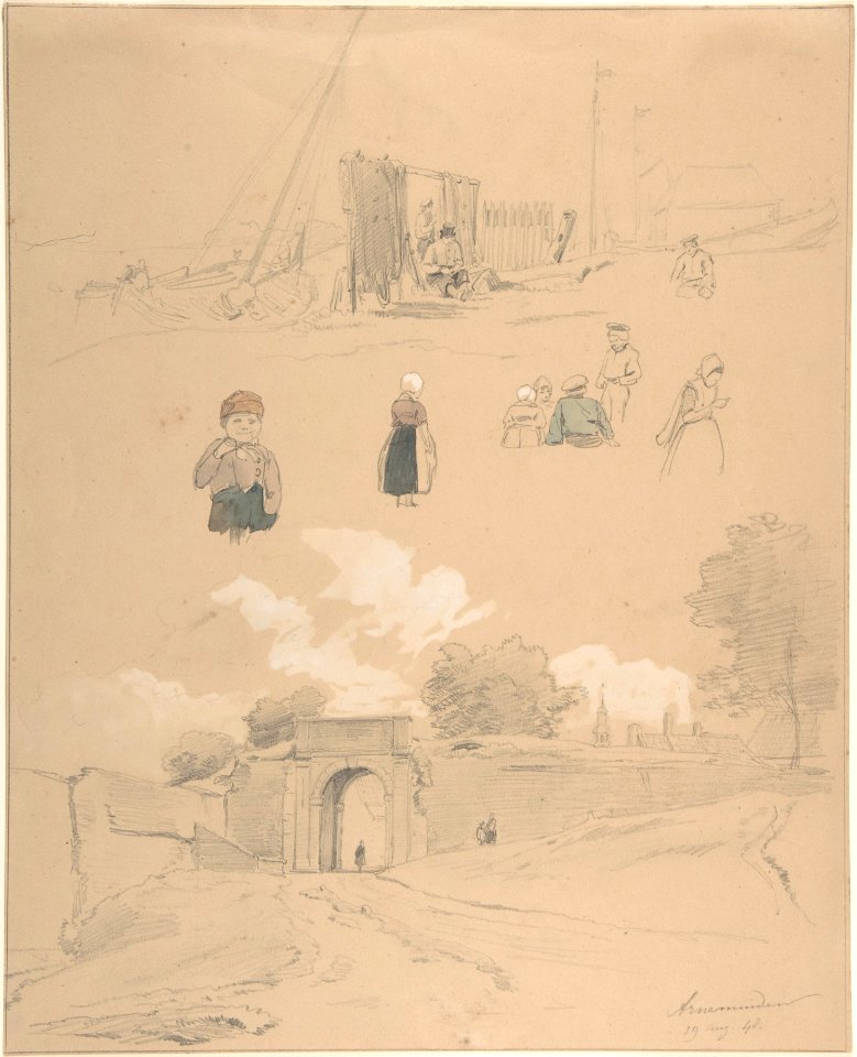 Study Sheet with Figures and Landscapes at Arnemuiden (near Middelburg, The Netherlands) MET DP800955