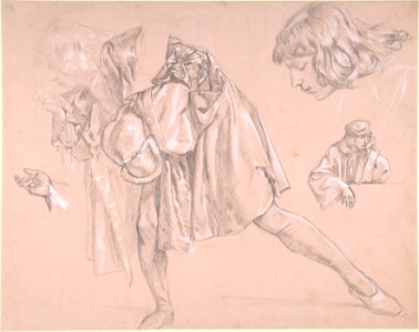 Study of a young man bending forward to kiss a hand, for the painting The Departure of the Prodigal Son (now lost) MET DP808385