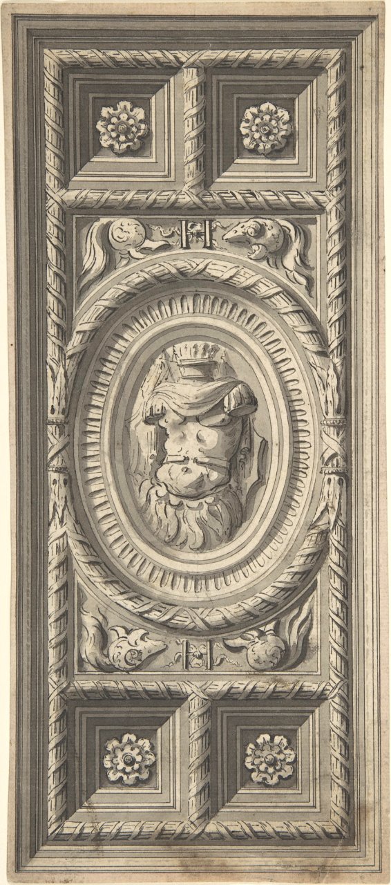 Study of the Henri II Staircase Ceiling at the Louvre Palace MET DP808804