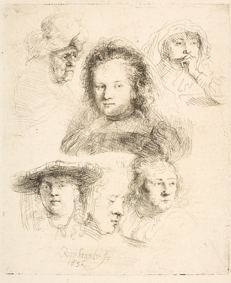 Studies of the Head of Saskia and Others MET DP814519