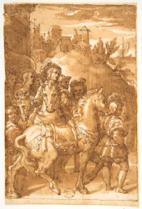 Study for the Armistice between King Francis I of France and Emperor Charles V, fresco in the Palazzo Farnese, Caprarola MET DP812297