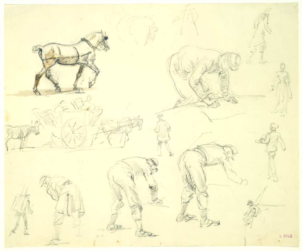 Studies of Soldiers and Cart Horses MET DT6328