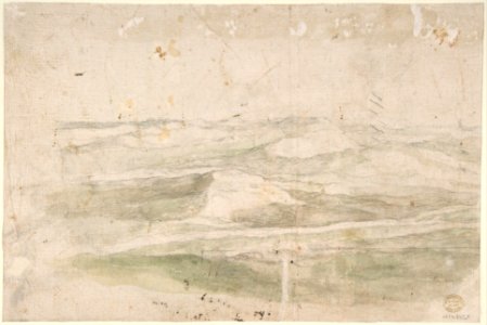 Studies of Two Pollard Willows; Verso- Wide Landscape Prospect MET DP801126