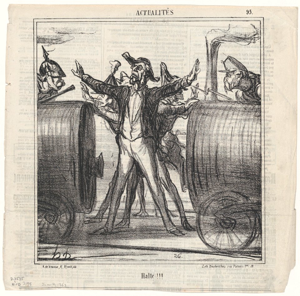 Stop!!!, from 'News of the day, ' published in Le Charivari, June 4, Aaron Martinet, 4 June 1867