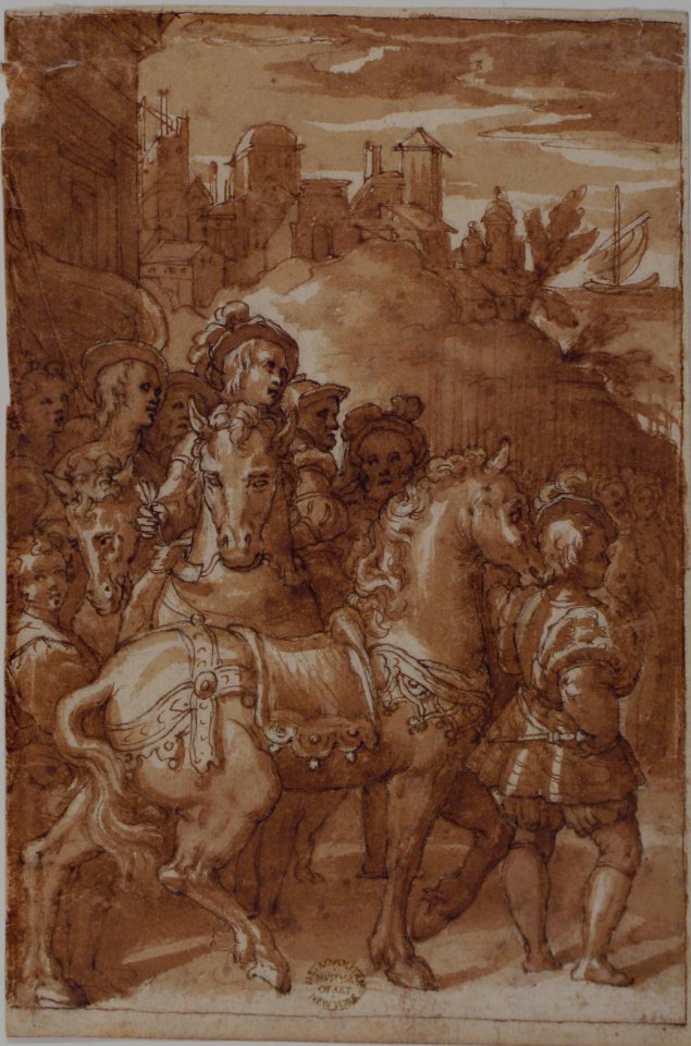 Study for the Armistice between King Francis I of France and Emperor Charles V, fresco in the Palazzo Farnese, Caprarola MET 80.3.4