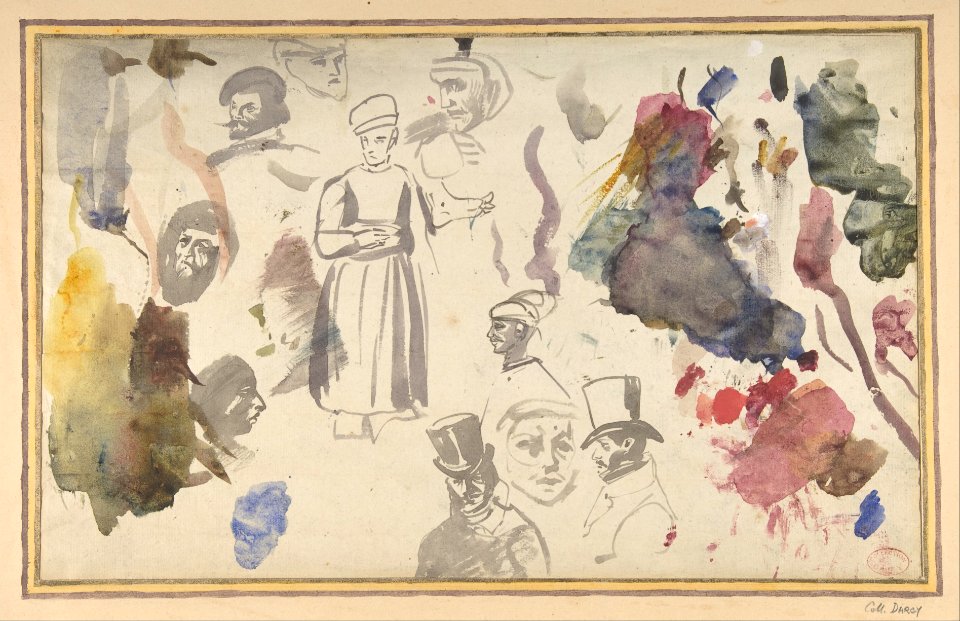Studies of male heads and a standing male figure MET DP805849