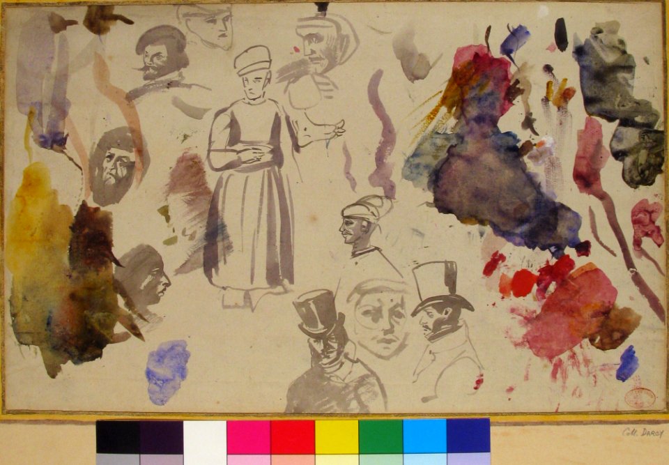 Studies of male heads and a standing male figure MET 1975.131.105