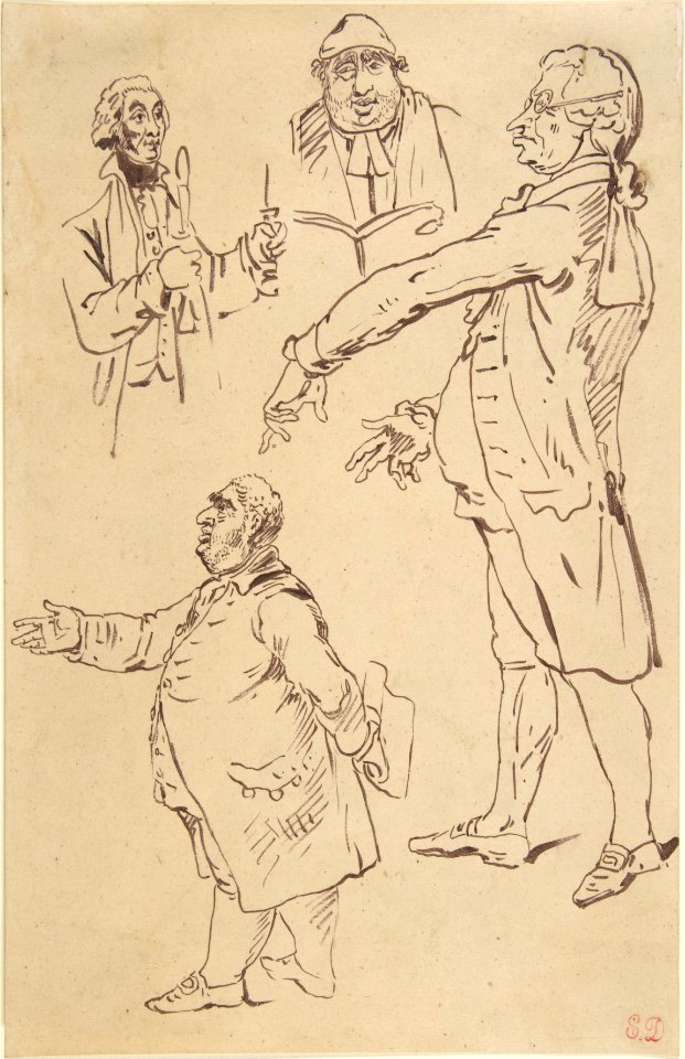 Studies of Four Englishmen, after James Gillray MET DP808558