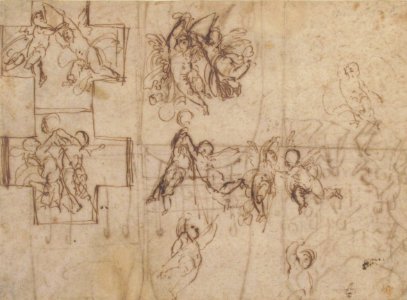 Studies of Flying Putti (recto); Composition Studies (verso) MET 1988.32 RECTO