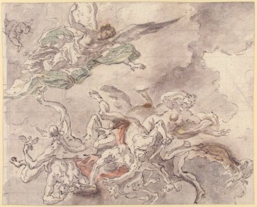 Study for the Fall of Simon Maqus, S. Paolo Maggiare, Naples, 1690 MET 1971.513.51