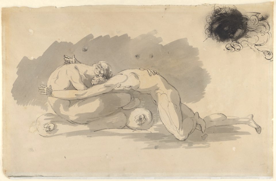 Studies of Lovers Embracing (recto) and A Suppliant Figure (verso) MET DP830341