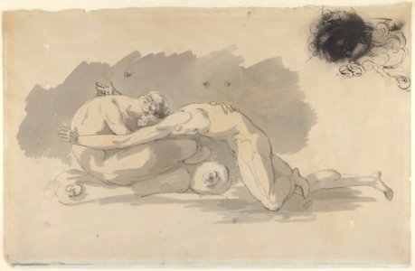 Studies of Lovers Embracing (recto) and A Suppliant Figure (verso) MET DP830341