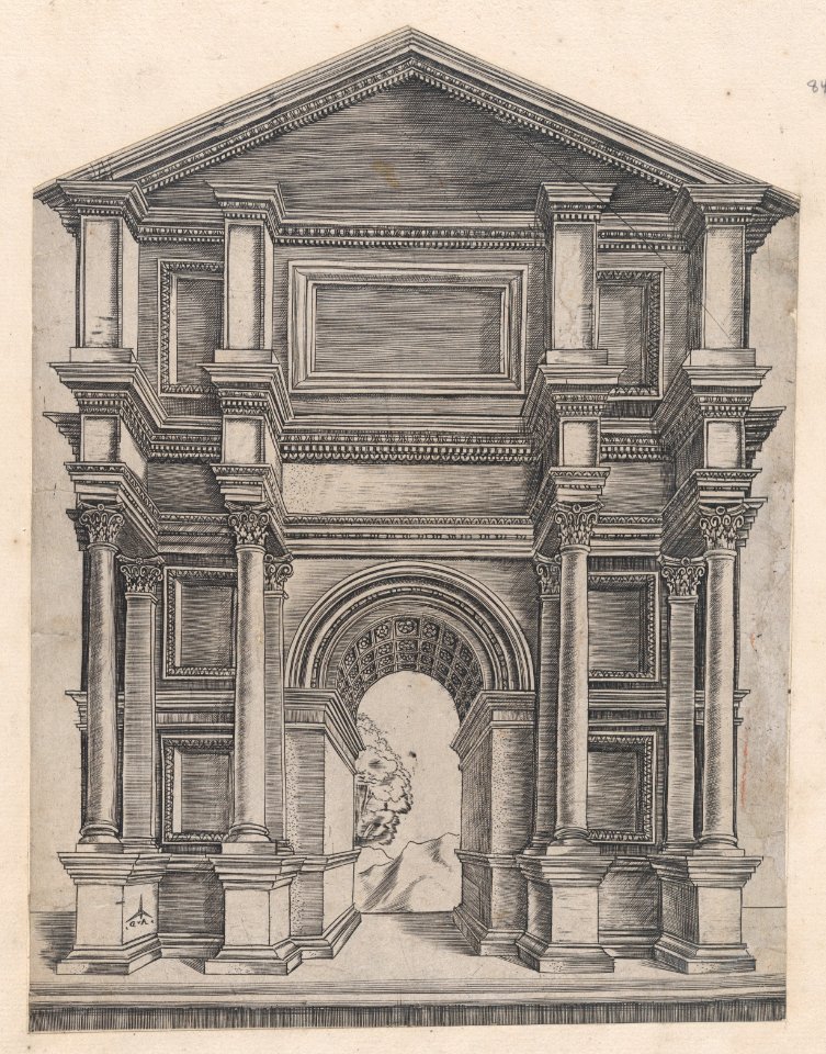 Speculum Romanae Magnificentiae- Arch by Master GA with the Caltrop MET DP870074