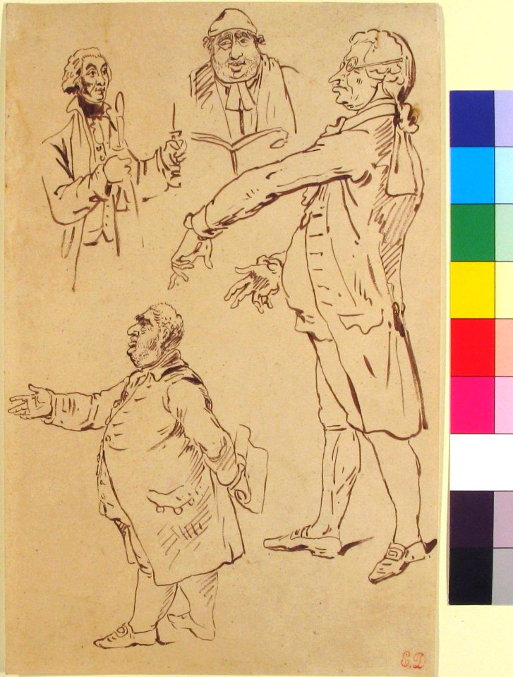Studies of Four Englishmen, after James Gillray MET 2000.218