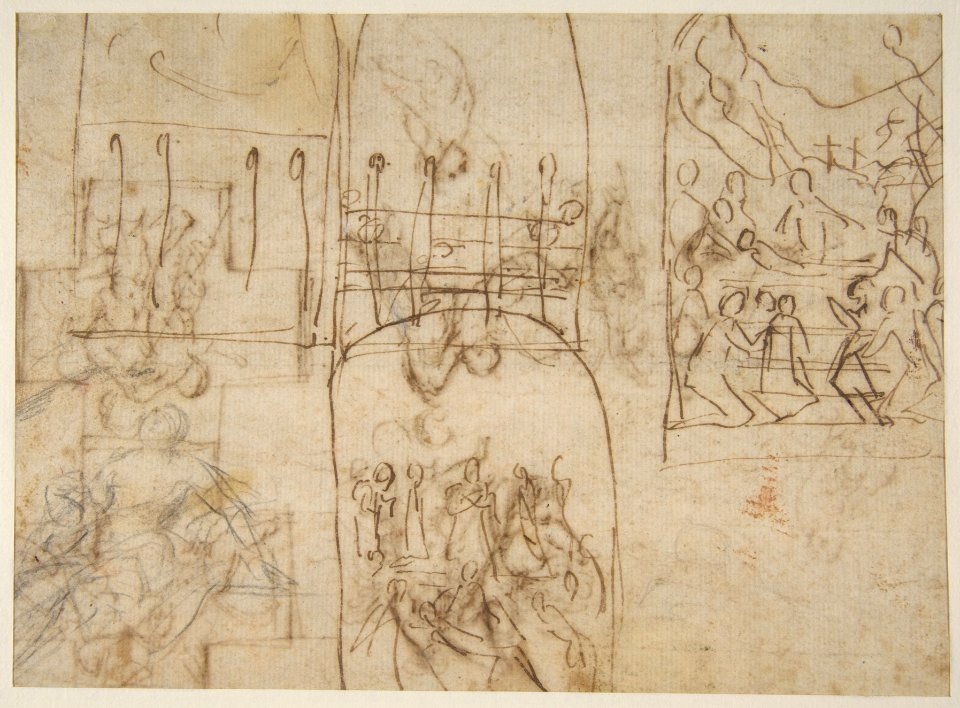 Studies of Flying Putti (recto); Composition Studies (verso) MET DP811352