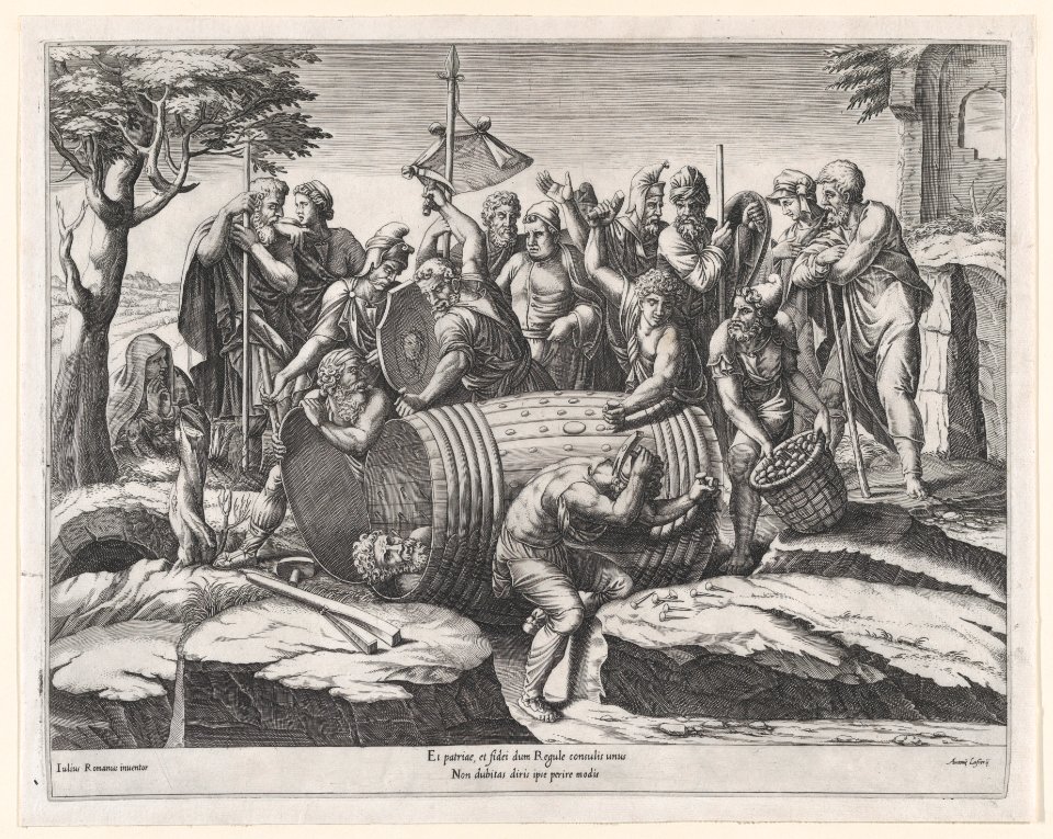 Speculum Romanae Magnificentiae- Attilius Regulus in a Barrel MET DP870347
