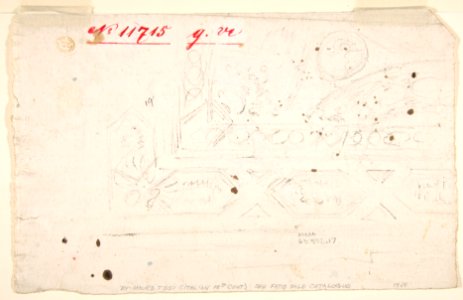 Study for the Decoration of a Vault (recto); Faint Sketches of Ornamental Patterns (verso) MET DP812129