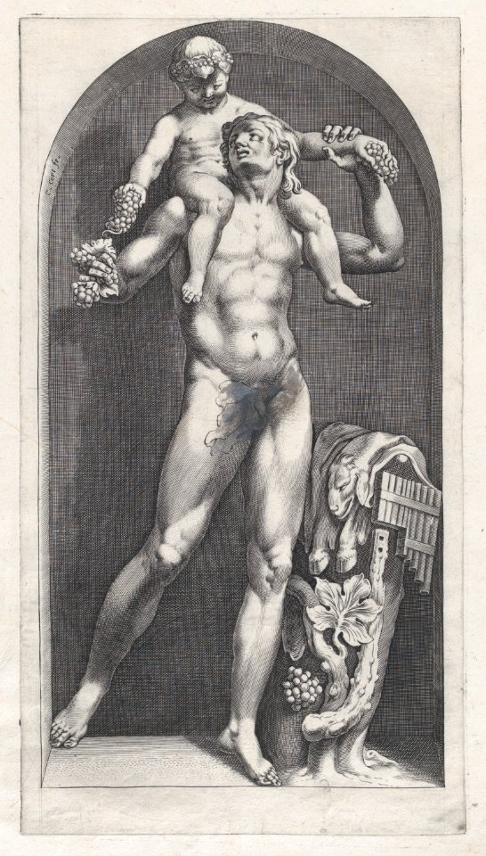 Speculum Romanae Magnificentiae- Bacchus on the Shoulders of a Satyr MET DP870225