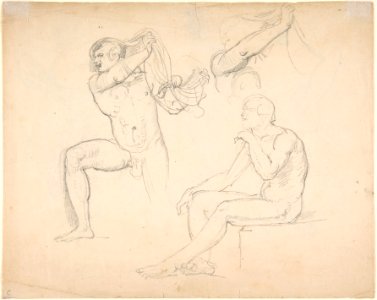 Studies of a Sitting Woman; verso- Studies of Men MET DP803685