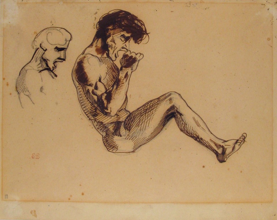Studies of a Damned Man, for "Dante et Virgile aux Enfers" (Musée du Louvre, Paris) MET 61.23