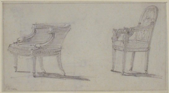 Studies for Two Armchairs (recto); sketches for Three Chairs and Parts of a Fourth (verso) MET 53.521.11