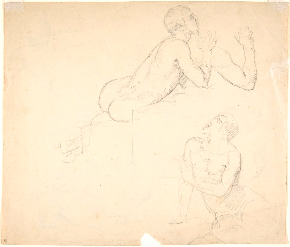 Studies of a Boy Playing the Flute; verso- Studies of Seated Man MET DP803687