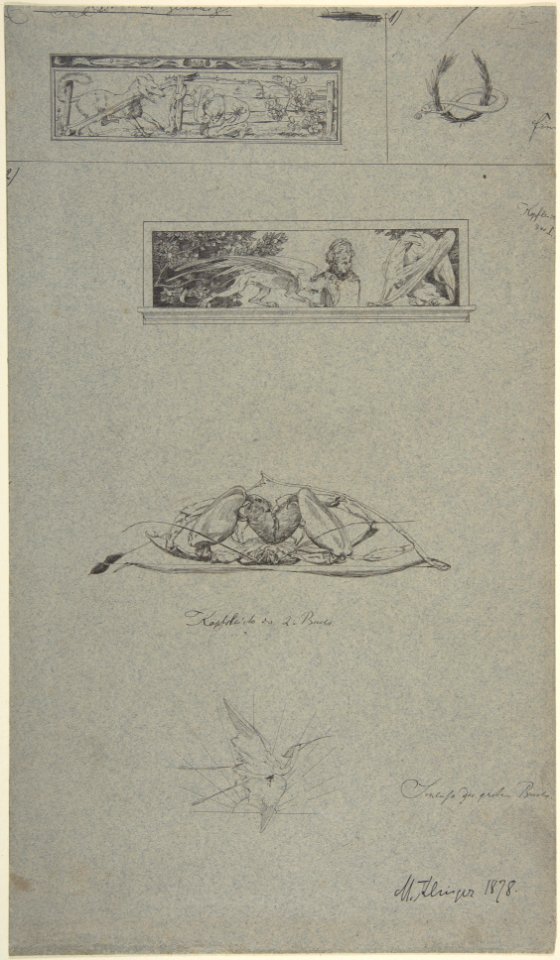 Studies for headpieces and vignettes in the book, Amor und Psyche (Opus V) MET DP810281