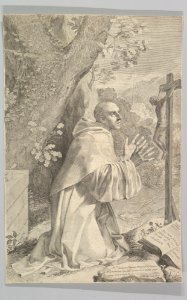 St. Bernard Kneeling Before a Crucifix MET DP822285