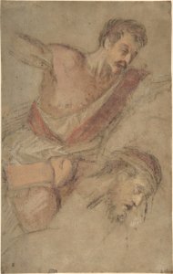 Studies for a Scourging Soldier and the Head of Christ MET DP801271